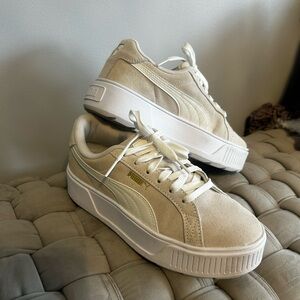 Puma Women's Cream Platform Sneakers